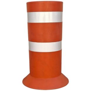 Słupek parkingowy blokujący ostrzegawczy | PCV, 90 cm, na stopie, gruby, szeroki